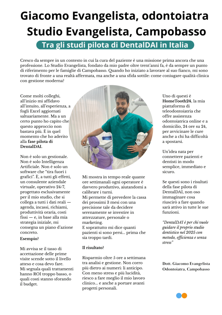 testimonianza giacomo evangelista dentaldai oravoxcare